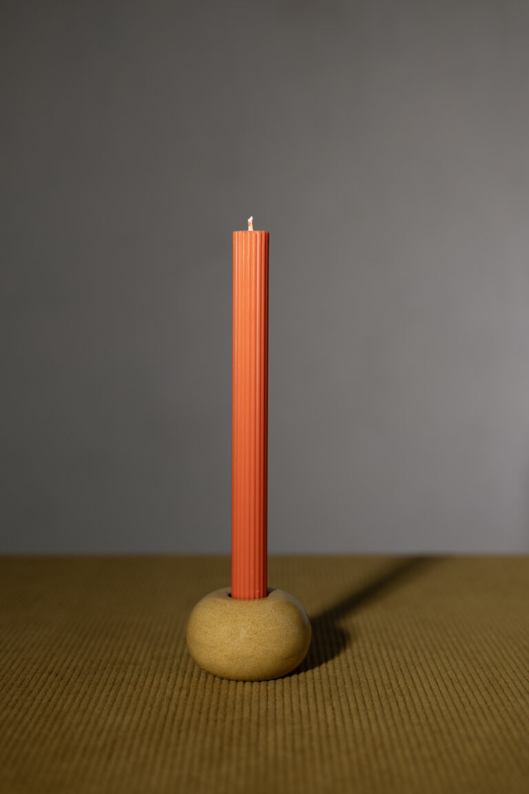 Vela canelada cor apricot