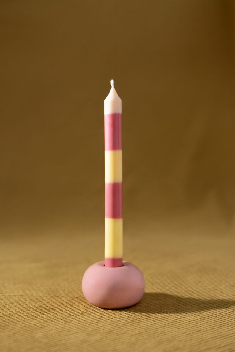 Vela stripes rosa e amarelo