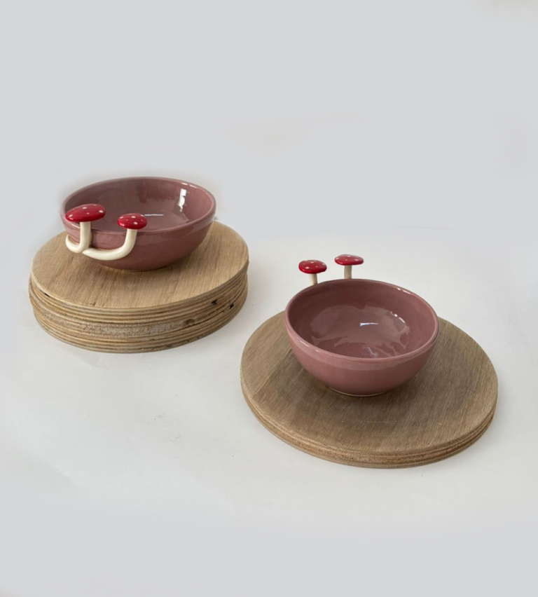 Dupla bowl cogumelo | cor berinjela